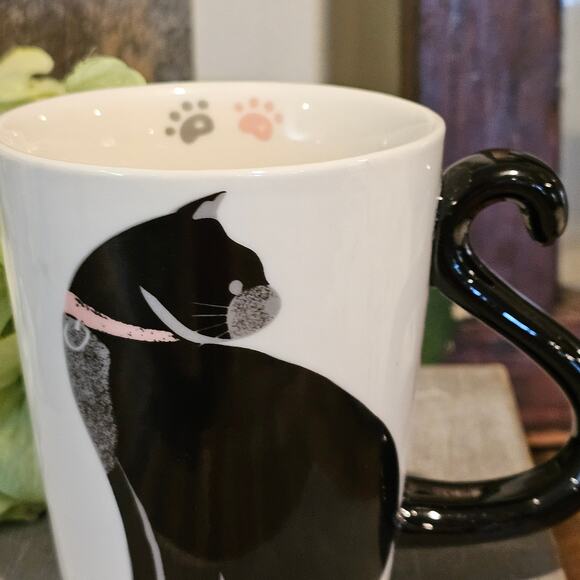 Retro Vintage Black Cat Coffee Mug with Tail Handle-Chasing LOLA-LTD Commodities - Picture 5 of 8